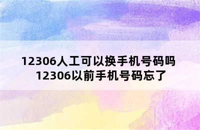 12306人工可以换手机号码吗 12306以前手机号码忘了